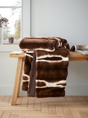 Catherine Lansfield Chocolate Flint Soft and Cosy Faux Fur Throw - Image 1 of 5