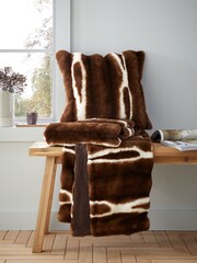 Catherine Lansfield Chocolate Flint Soft and Cosy Faux Fur Throw - Image 4 of 5