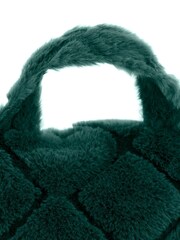 Catherine Lansfield Bottle Green Cosy and Soft Diamond Fleece Cuddle Chair Cushion Cushion - Image 2 of 3