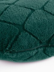 Catherine Lansfield Bottle Green Cosy and Soft Diamond Fleece Cuddle Chair Cushion Cushion - Image 3 of 3