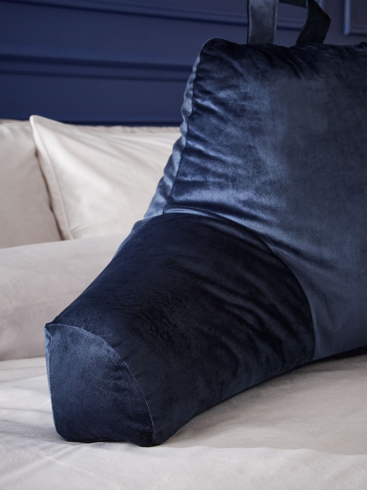 Catherine Lansfield Navy Blue Kingsley Matt Velvet Cuddle Chair Cushion - Image 2 of 2