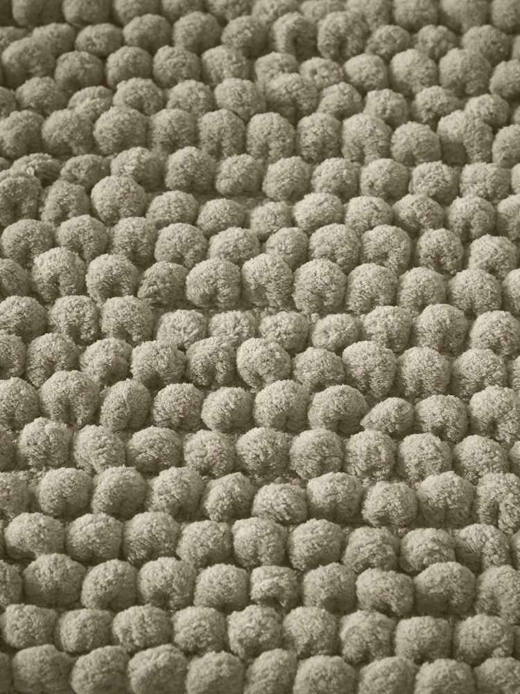 Bianca Sage Green Aspen Bobble Long Bath Mat Runner - Image 3 of 3