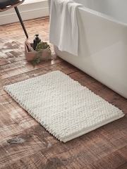 Bianca White Aspen Bobble Bath Mat - Image 1 of 3