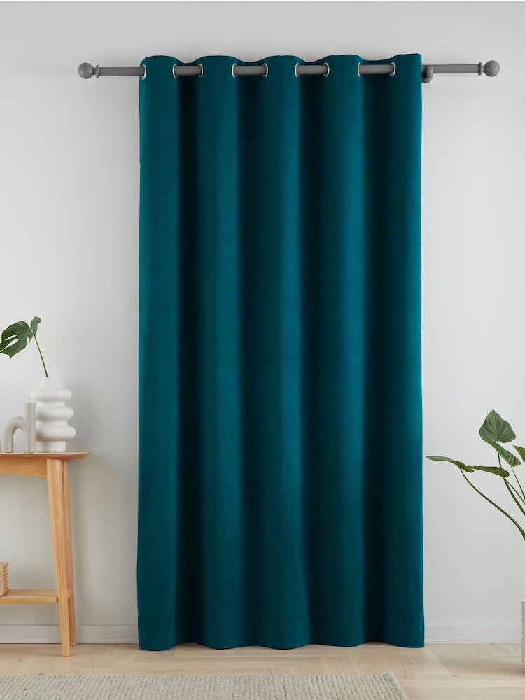 Catherine Lansfield Terracotta Wilson Thermal Fleece Lined Door Curtain Panel - Image 2 of 4