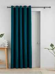 Catherine Lansfield Terracotta Wilson Thermal Fleece Lined Door Curtain Panel - Image 3 of 4