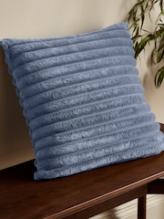 Catherine Lansfield Chambray Blue Catherine Lansfield Soft and Cosy Ribbed Cushion - Image 1 of 4