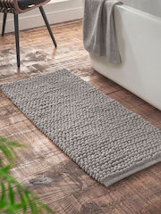 Bianca Silver/Grey Aspen Bobble Long Bath Mat Runner - Image 1 of 3