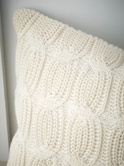 Catherine Lansfield Cream Chunky Marl Knit Cosy Cushion - Image 1 of 5