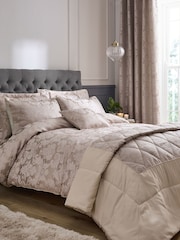 Catherine Lansfield Champagne Damask Jacquard Quilted Pillowsham Pair - Image 2 of 2
