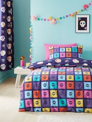 Catherine Lansfield Purple Sugar Skull Fiesta Reversible Duvet Cover Set - Image 2 of 4