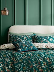 RHS Green Winter Foliage Piped Soft Touch Velour Cushion - Image 2 of 2