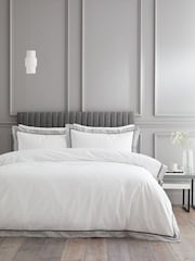 Bianca Silver Mayfair 200 Thread Count 100% Cotton Duvet Cover Set - Image 1 of 4
