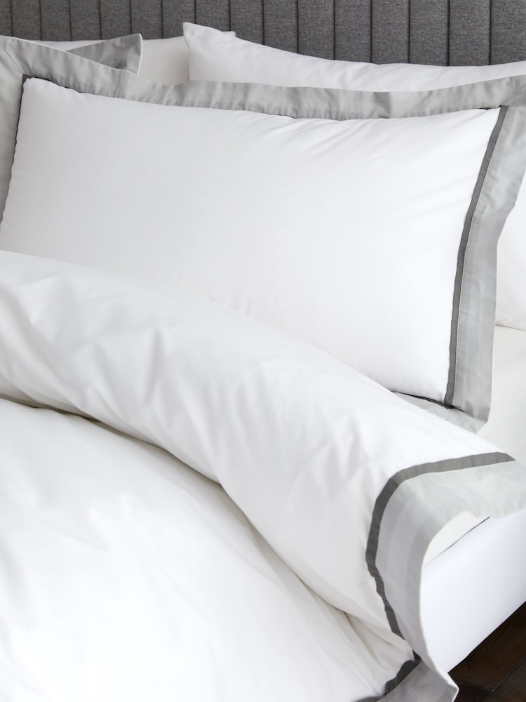 Bianca Silver Mayfair 200 Thread Count 100% Cotton Duvet Cover Set - Image 2 of 4