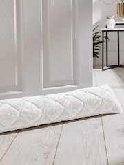 Catherine Lansfield White Cosy Diamond Fleece Draught Excluder - Image 1 of 2