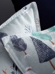 Bianca Blue Brushed 100% Cotton Winter Scene Duvet Cover Set - Image 4 of 5