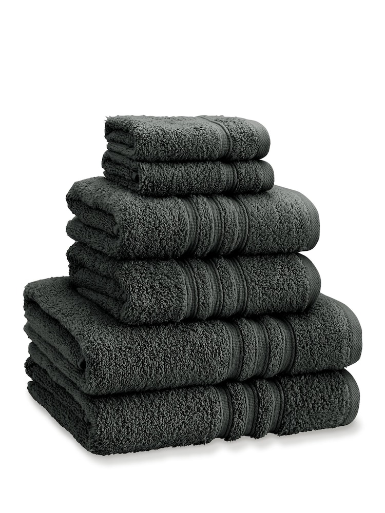 Catherine Lansfield 6 Piece Charcoal Grey Zero Twist 100% Cotton Towel Bale Set - Image 1 of 4