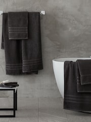 Catherine Lansfield 6 Piece Charcoal Grey Zero Twist 100% Cotton Towel Bale Set - Image 2 of 4