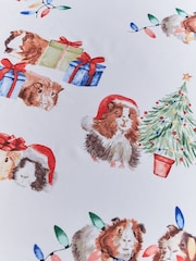 Catherine Lansfield White Red Christmas Guineapig Reversible Duvet Cover Set - Image 4 of 4