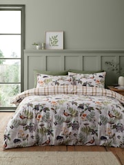 Catherine Lansfield Natural Soft Velvet Woodland Walk Duvet Cover Set - Image 2 of 6