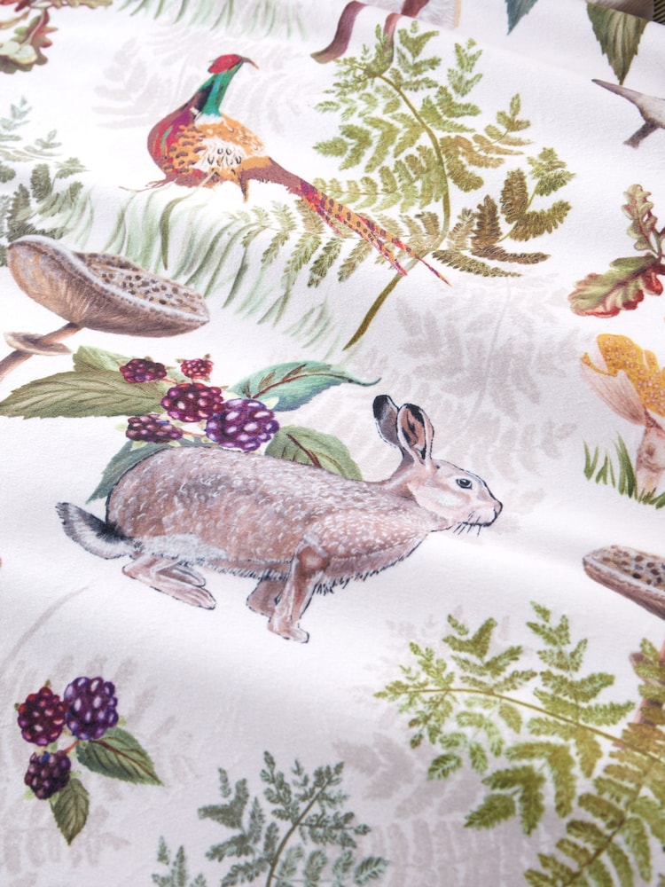 Catherine Lansfield Natural Soft Velvet Woodland Walk Duvet Cover Set - Image 6 of 6