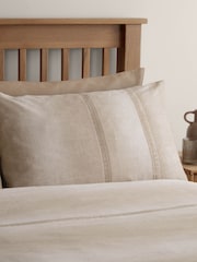 Catherine Lansfield Natural Denim Duvet Cover and Pillowcase Set - Image 2 of 3