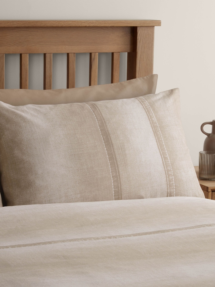 Catherine Lansfield Natural Denim Duvet Cover and Pillowcase Set - Image 2 of 3