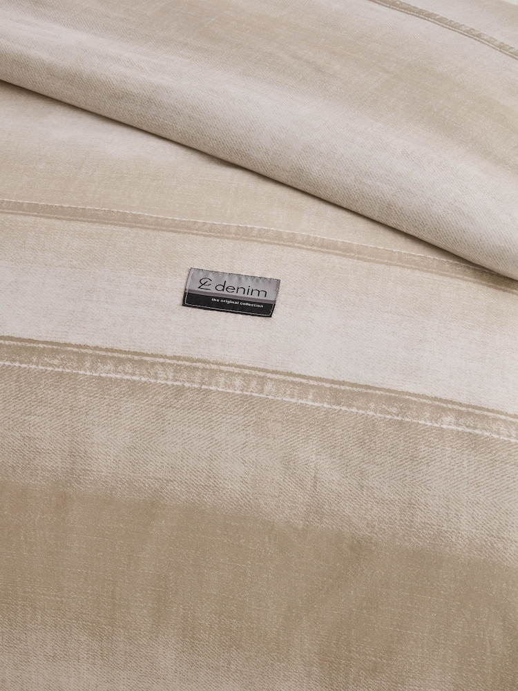 Catherine Lansfield Natural Denim Duvet Cover and Pillowcase Set - Image 3 of 3