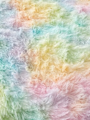 Catherine Lansfield Pastel Rainbow Cuddly Deep Pile Faux Fur Duvet Cover Set - Image 5 of 5