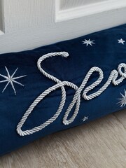 Catherine Lansfield Navy Blue Christmas Sparkle Draught Excluder - Image 2 of 2