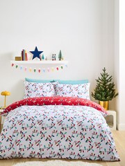 Catherine Lansfield Red Christmas Lights Reversible Duvet Cover Set - Image 2 of 4