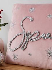 Catherine Lansfield Blush Pink Sparkle Soft To Touch Cushion - Image 2 of 2