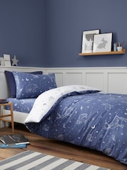 Bianca White Brushed 100% Cotton Starlight Animals Duvet Cover Set - Image 2 of 5