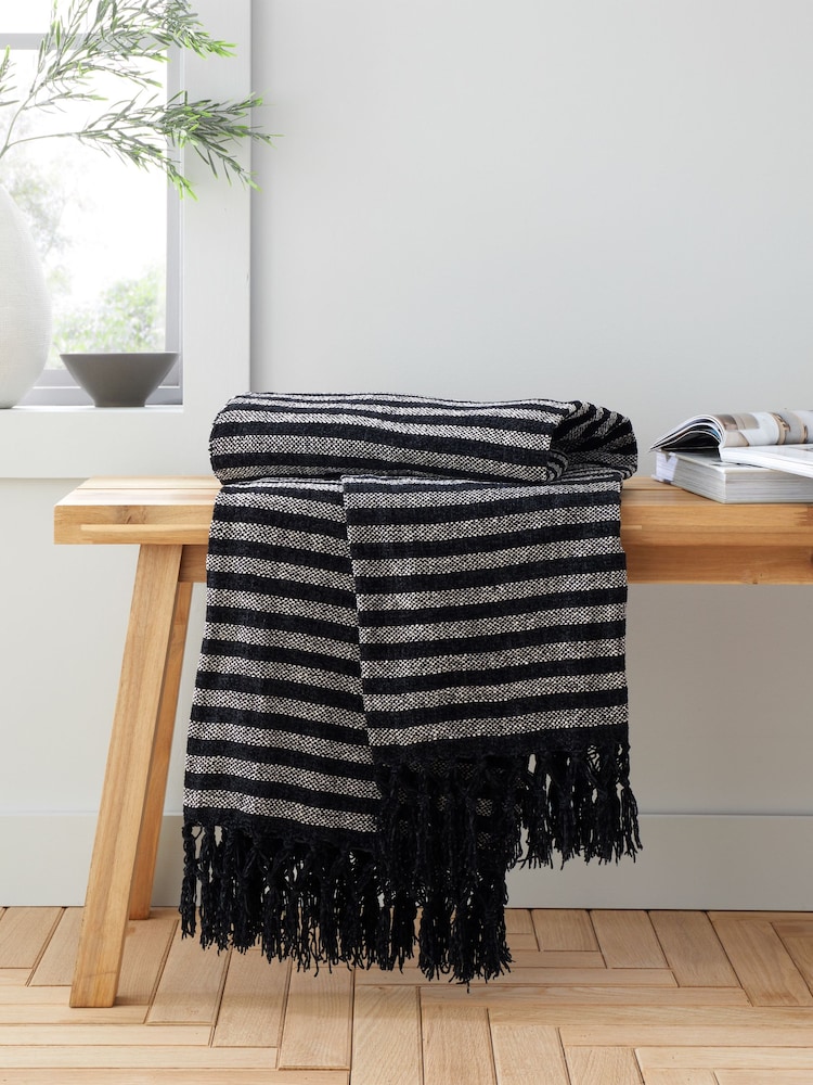 Catherine Lansfield Stab Stitch Throw - Imagem 1 de 4