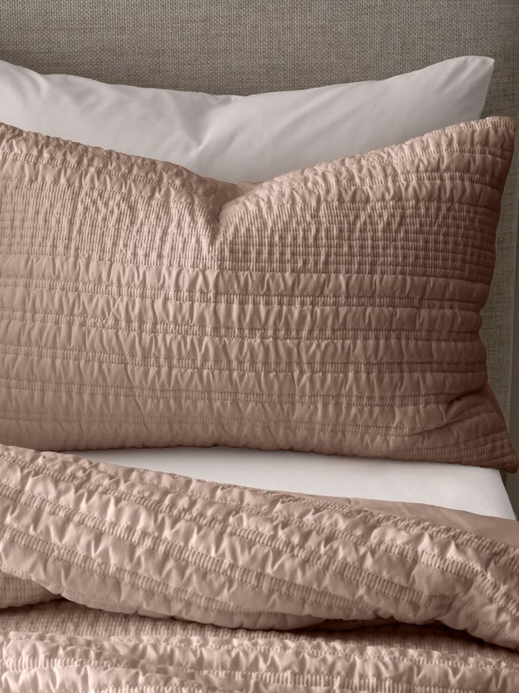 Catherine Lansfield Clay Lennon Stripe Duvet Cover Set - Image 2 of 3