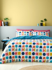 Catherine Lansfield Multicolour Connect Geo Reversible Duvet Cover Set - Image 1 of 4