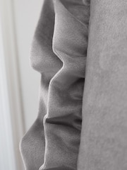 Catherine Lansfield Silver and Grey So Soft Velvet Double Frill Cushion - Image 3 of 3