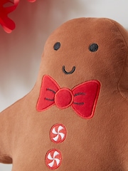 Catherine Lansfield Brown Christmas Gingerbread 3D Shaped Cushion - Image 2 of 2
