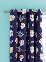 Catherine Lansfield Sugar Skull Fiesta Reversible Eyelet Curtains - Imagem 1 de 3