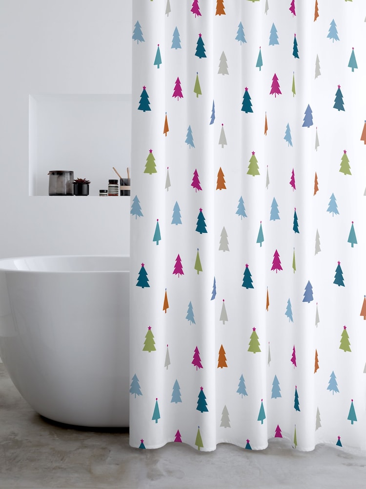 Catherine Lansfield Christmas Tree Shower Curtain - Imagem 1 de 3
