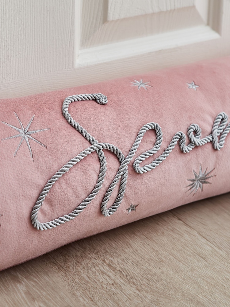 Catherine Lansfield Blush Pink Christmas Sparkle Draught Excluder - Image 2 of 2