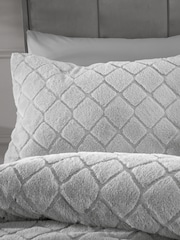 Catherine Lansfield Soft Diamond Cosy and Warm Fleece Duvet Cover Set - Изображение 3 из 5