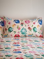Catherine Lansfield Cream Christmas Jolly Jumper Reversible Duvet Cover Set - Image 3 of 4
