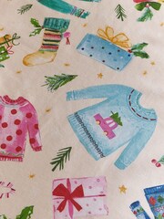 Catherine Lansfield Cream Christmas Jolly Jumper Reversible Duvet Cover Set - Image 4 of 4