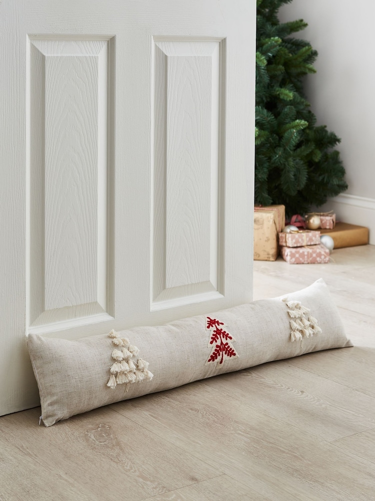 Catherine Lansfield Natural Tufted Christmas Tree Draught Excluder - Image 1 of 2