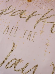 Catherine Lansfield Blush Pink Christmas Sparkle Reversible Duvet Cover Set - Image 4 of 4