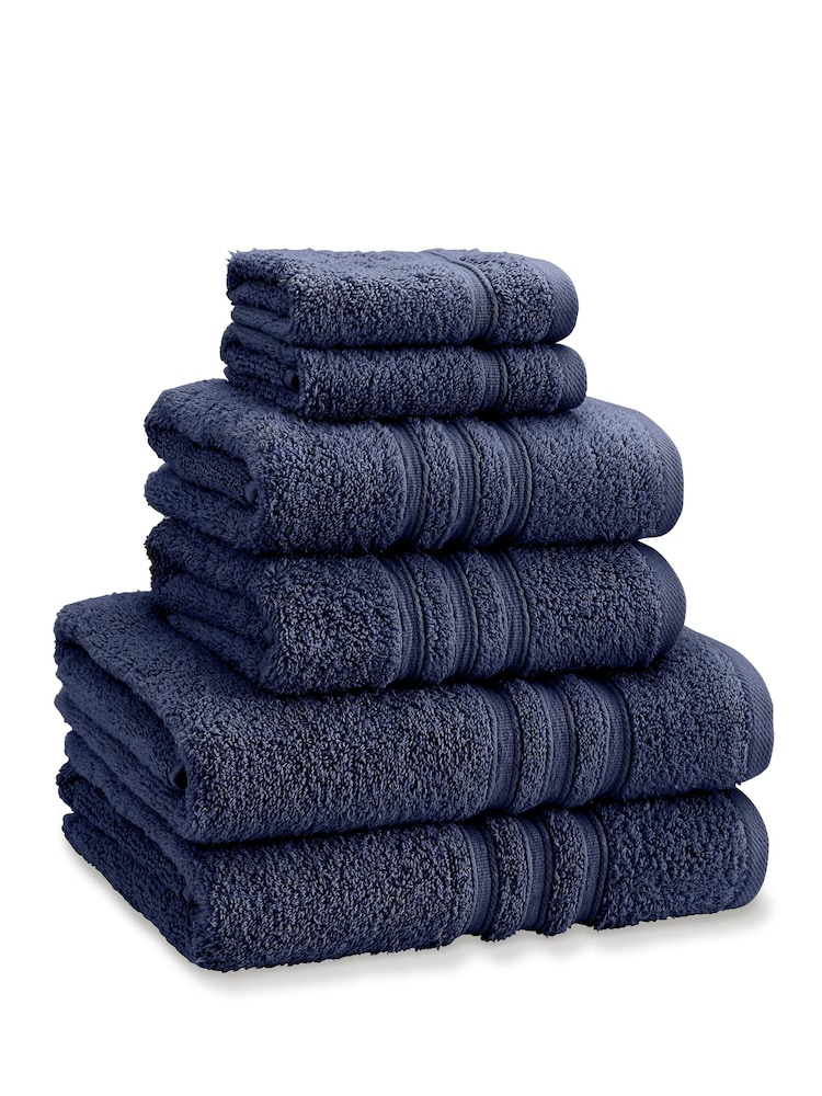 Catherine Lansfield 6 Piece Navy Blue Zero Twist 100% Cotton Towel Bale Set - Image 1 of 4