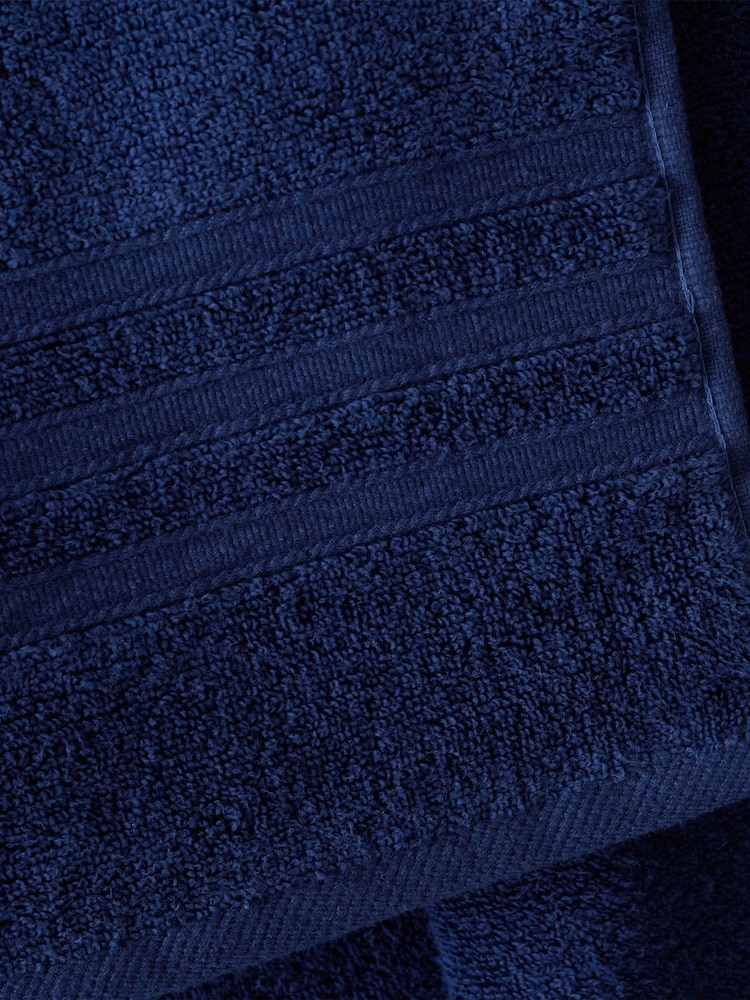 Catherine Lansfield 6 Piece Navy Blue Zero Twist 100% Cotton Towel Bale Set - Image 2 of 4