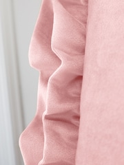 Catherine Lansfield Blush Pink So Soft Velvet Double Frill Cushion - Image 3 of 3