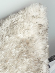 Catherine Lansfield Silver and Grey Arctic Fox Soft and Cosy Faux Fur Cushion - Image 2 of 4
