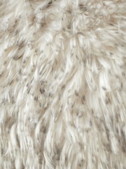 Catherine Lansfield Silver and Grey Arctic Fox Soft and Cosy Faux Fur Cushion - Image 3 of 4